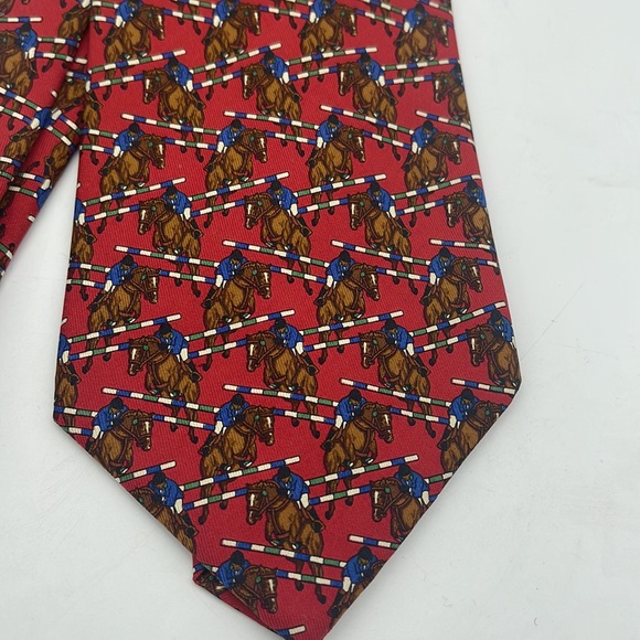 Polo Ralph Lauren For Neiman-Marcus Vintage Silk Necktie Tie Horses Equestrian - Picture 3 of 8